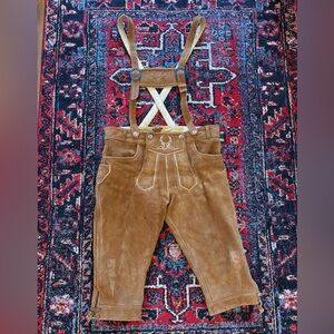 Brown Suede Lederhosen with Suspenders